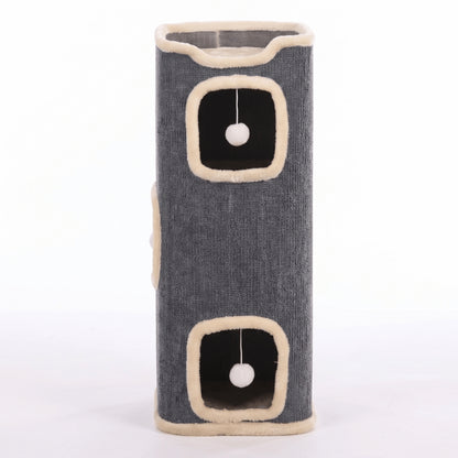 Maisonnette chats 3 niveaux avec cachettes confortables favorisant repos jeu et exploration