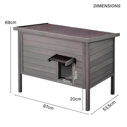 Maisonnette pour chats exterieur dimensions 87 × 53,5 × 69 cm adaptée à plusieurs chats