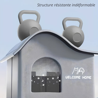 Maisonnettes pour chats robustes avec structure renforcée résistant aux déformations