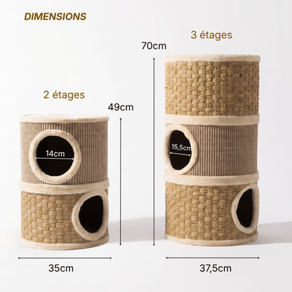 Maisons pour chat en deux tailles adaptées à plusieurs chats d'intérieur