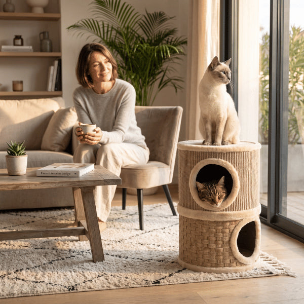 Maisons pour chat favorisant repos observation en hauteur et moments de jeu chaque jour