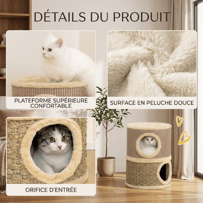 Maisons pour chat en peluche douce offrant cachette rassurante et couchage confortable intérieur