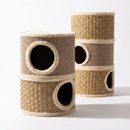 Maisons pour chat naturelles douces avec griffoir en 2 ou 3 étages selon vos besoins félins