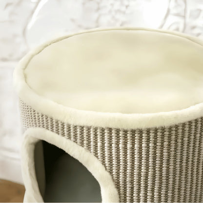 Maisons pour chat avec plateforme supérieure en peluche douce idéale pour observer et dormir
