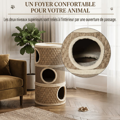 Maisons pour chat avec refuge confortable à plusieurs niveaux pour dormir et jouer sereinement