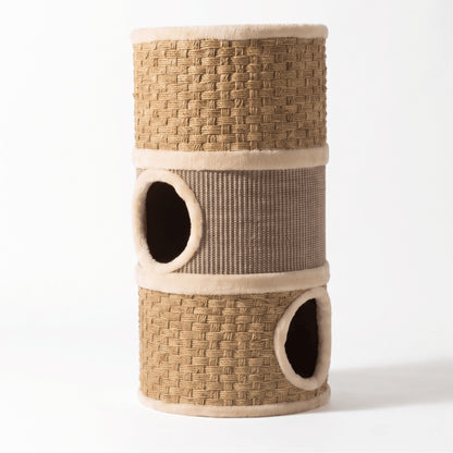 Maisons pour chat trois étages avec cachettes confortables et plateforme d'observation en hauteur
