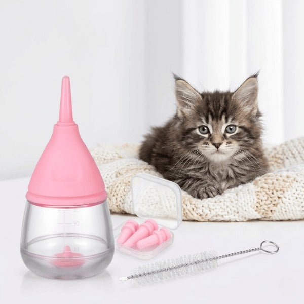 Mini biberon chaton à tétines interchangeables élastique précises pour allaitement en sevrage 40 ml