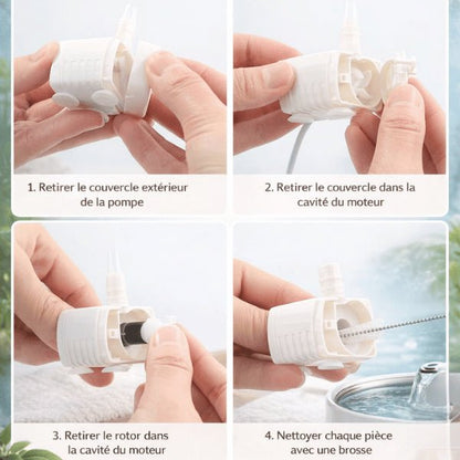 étapes pour nettoyer une pompe fontaine à eau chat