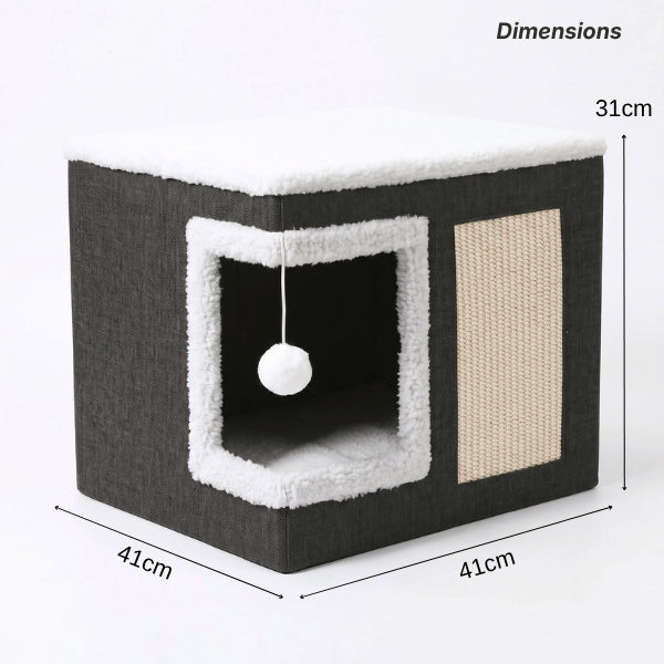 Niche a chat compacte 41 x 41 x 31 centimètres adaptée aux intérieurs modernes