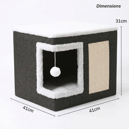 Niche a chat compacte 41 x 41 x 31 centimètres adaptée aux intérieurs modernes