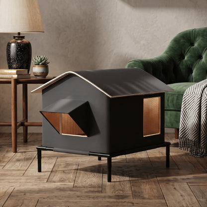 Niche chat extérieur compatible intérieur offrant confort thermique durable et protection optimale