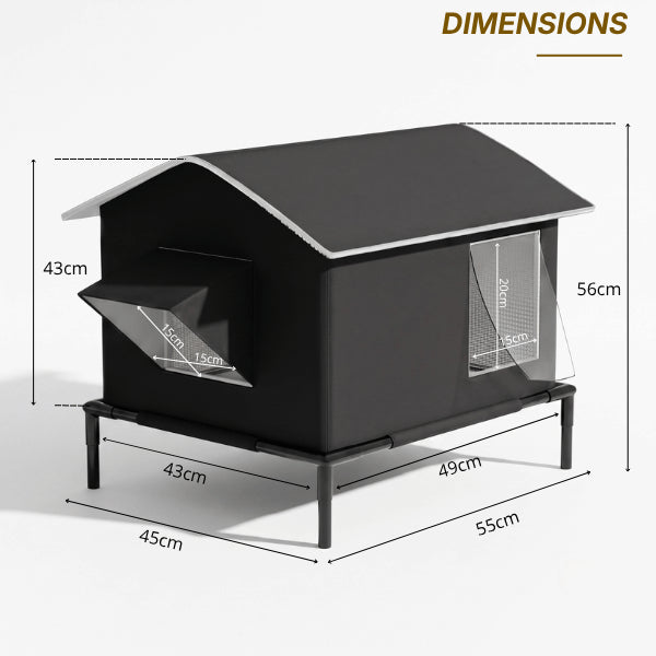 Niche chat extérieur compacte offrant un espace confortable avec dimensions pour deux chats