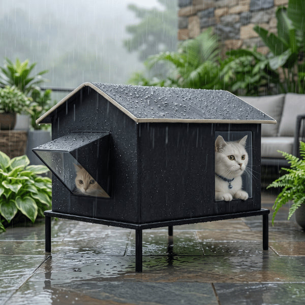 Niche chat extérieur imperméable protégeant efficacement votre félin sous la pluie et le vent