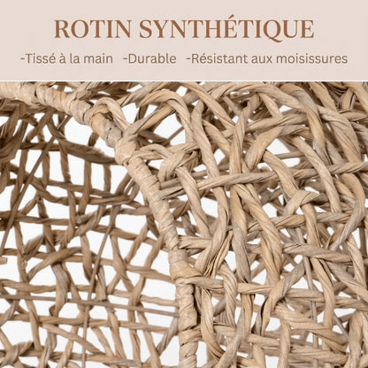 Niche pour chat intérieur en rotin synthétique tressé résistant aux moisissures