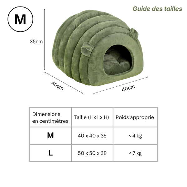 Niche chat disponible en tailles M et L adaptée aux petits et grands chats