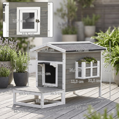 Niche exterieur pour chat aux dimensions généreuses offrant confort durable et stabilité extérieure