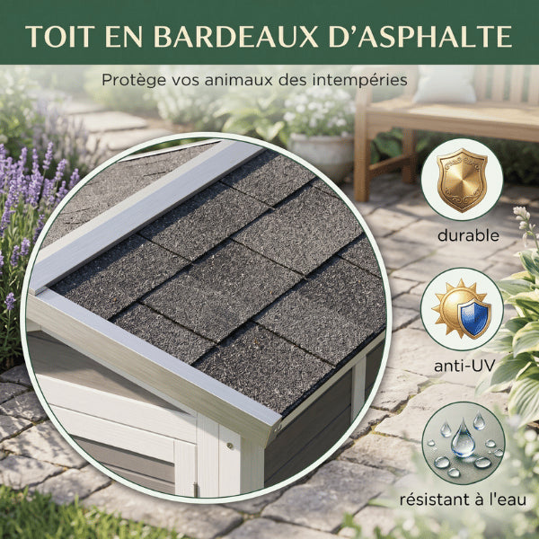Niche exterieur pour chat avec toit étanche protégeant efficacement pluie soleil et neige