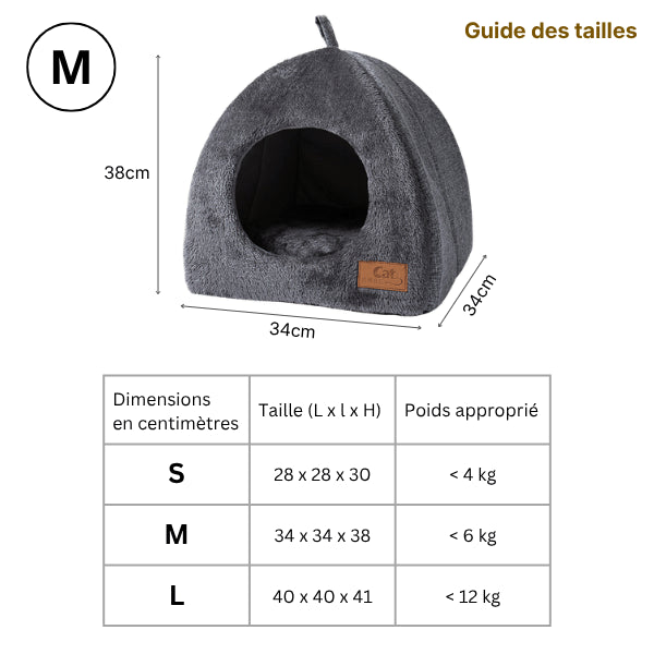 Niche pour chat disponible en tailles S M L adaptée à tous les félins