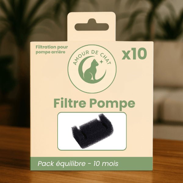 Pack équilibre de filtres pour pompe fontaine à eau chat pour entretien régulier x10