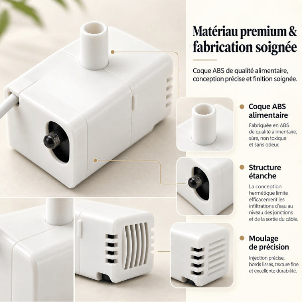 Pompe à eau pour fontaine chat étanche en ABS avec fabrication compacte durable