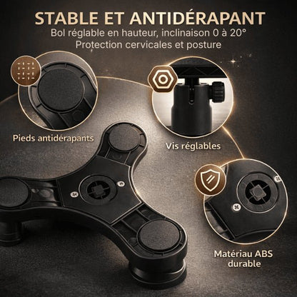 Support gamelle surélevée chat antidérapant réglable hauteur inclinaison protection posture AjustBowl™