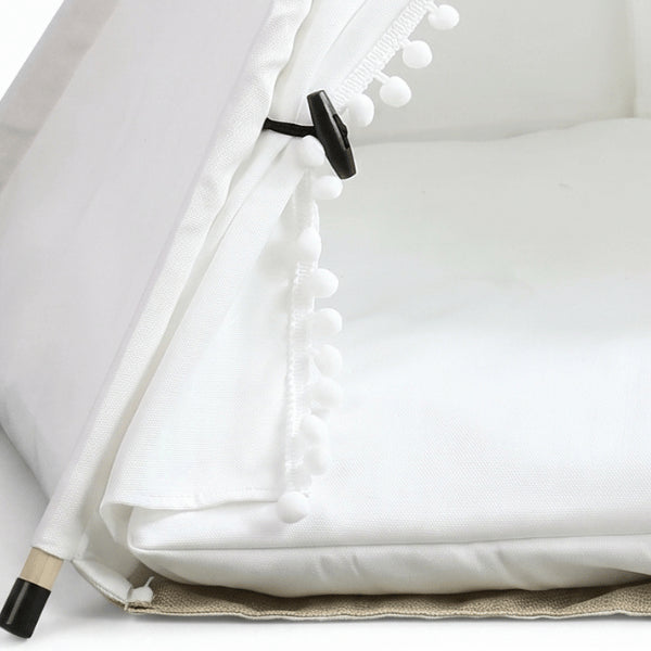 Tipi pour chat zoom qualité tissu coussin très douillet confortable pour le repos du félin