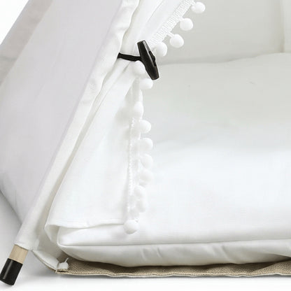 Tipi pour chat zoom qualité tissu coussin très douillet confortable pour le repos du félin